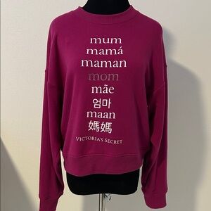 Victoria's Secret Fuchsia On Point Multilingual Sweatshirt Mom
